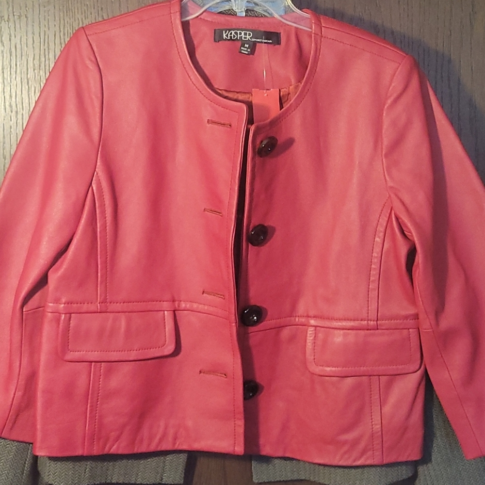 Kasper leather jacket size medium